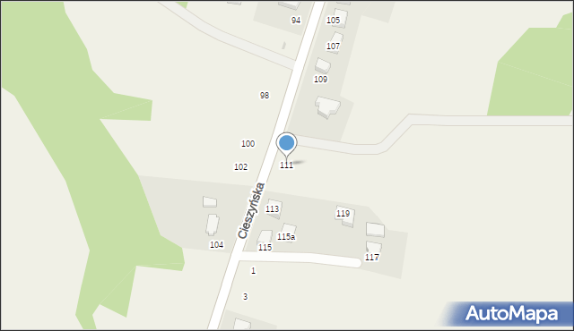 Dębowiec, Cieszyńska, 111, mapa Dębowiec