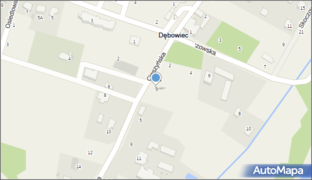 Dębowiec, Cieszyńska, 3, mapa Dębowiec