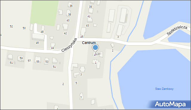 Dębowiec, Cieszyńska, 47, mapa Dębowiec