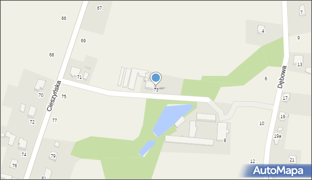 Dębowiec, Cieszyńska, 73, mapa Dębowiec