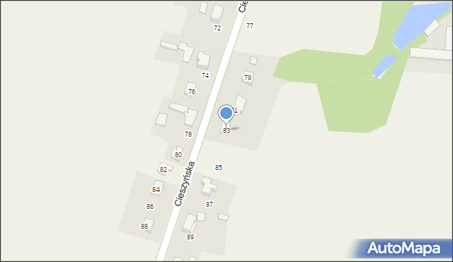 Dębowiec, Cieszyńska, 83, mapa Dębowiec