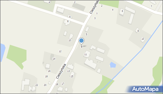 Dębowiec, Cieszyńska, 9, mapa Dębowiec