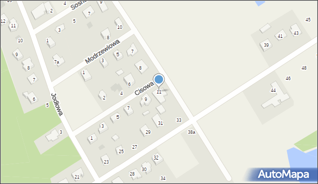 Dobroń, Cisowa, 11, mapa Dobroń