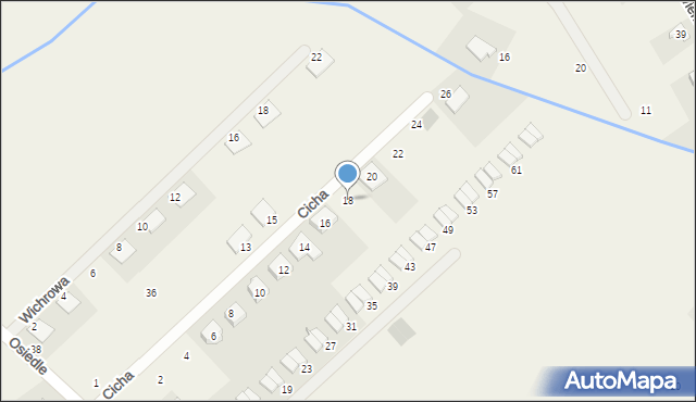 Dopiewiec, Cicha, 18, mapa Dopiewiec