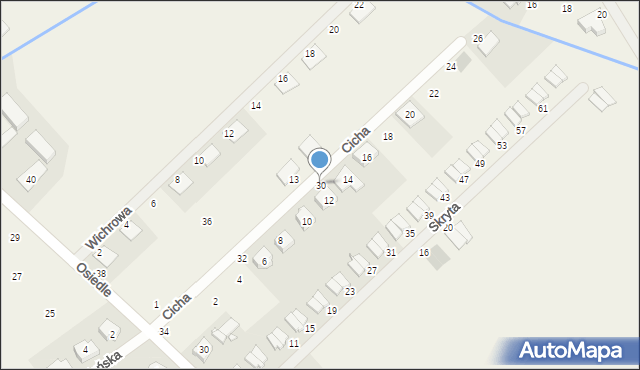 Dopiewiec, Cicha, 30, mapa Dopiewiec