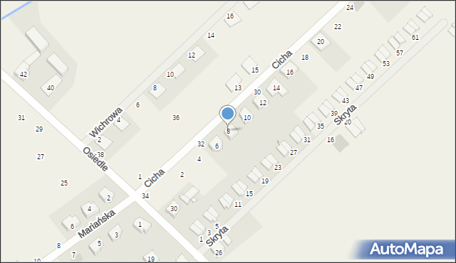 Dopiewiec, Cicha, 8, mapa Dopiewiec