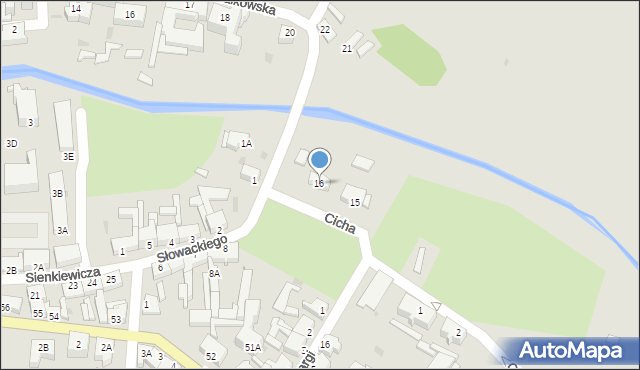 Drezdenko, Cicha, 16, mapa Drezdenko