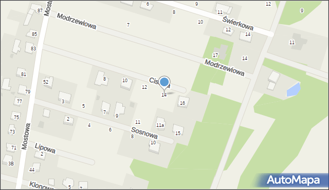 Dzbenin, Cisowa, 14, mapa Dzbenin