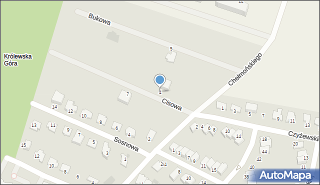 Działdowo, Cisowa, 4, mapa Działdowo