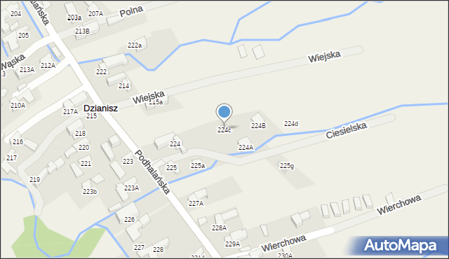 Dzianisz, Ciesielska, 3, mapa Dzianisz