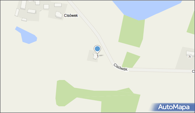 Dzierwany, Cisówek, 3, mapa Dzierwany