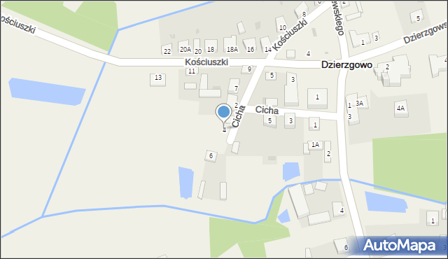 Dzierzgowo, Cicha, 4, mapa Dzierzgowo