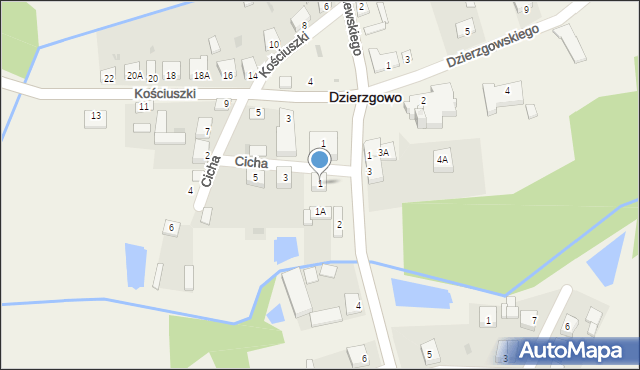 Dzierzgowo, Cicha, 1, mapa Dzierzgowo