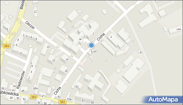 Dzierżoniów, Cicha, 2, mapa Dzierżoniów