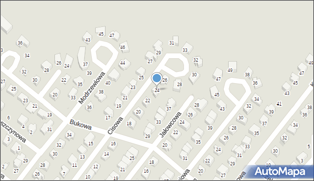 Dzierżoniów, Cisowa, 24, mapa Dzierżoniów