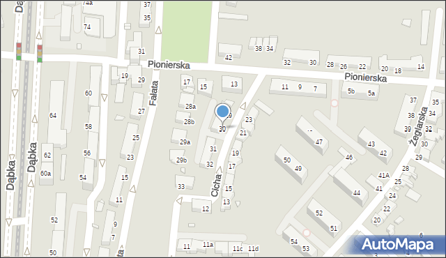 Elbląg, Cicha, 30, mapa Elbląga