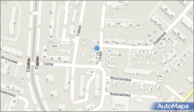 Elbląg, Cicha, 40, mapa Elbląga