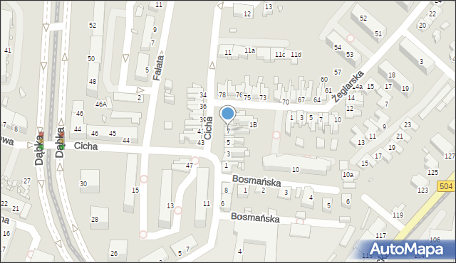 Elbląg, Cicha, 7, mapa Elbląga