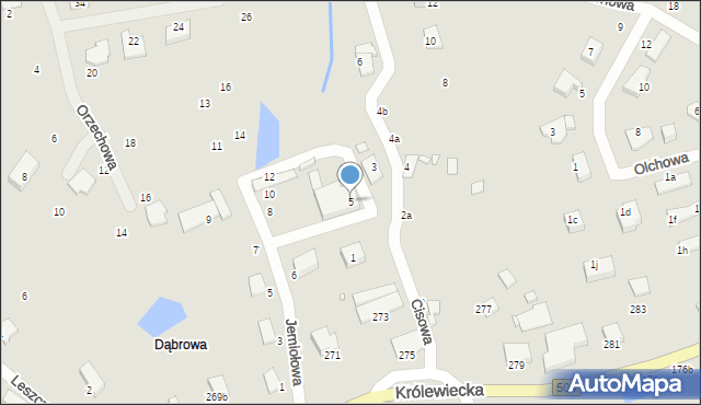 Elbląg, Cisowa, 5, mapa Elbląga