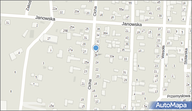 Frampol, Cicha, 26, mapa Frampol