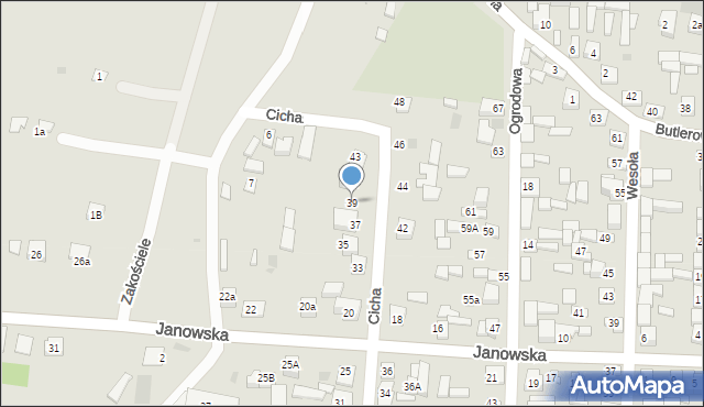 Frampol, Cicha, 39, mapa Frampol