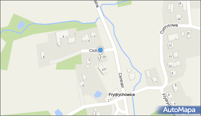 Frydrychowice, Cicha, 2, mapa Frydrychowice