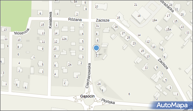 Gąsocin, Ciechanowska, 2, mapa Gąsocin