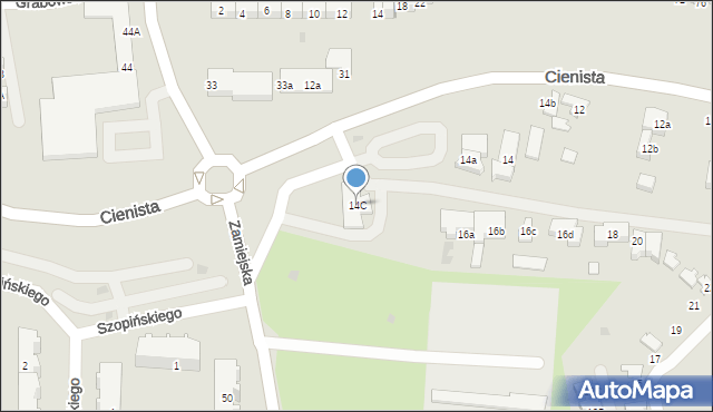 Gdańsk, Cienista, 14C, mapa Gdańska