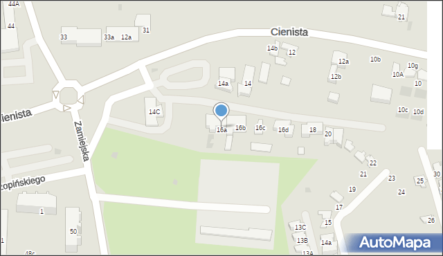 Gdańsk, Cienista, 16a, mapa Gdańska