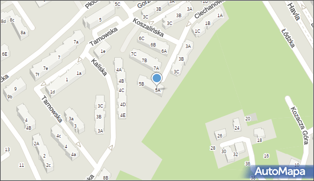 Gdańsk, Ciechanowska, 5A, mapa Gdańska