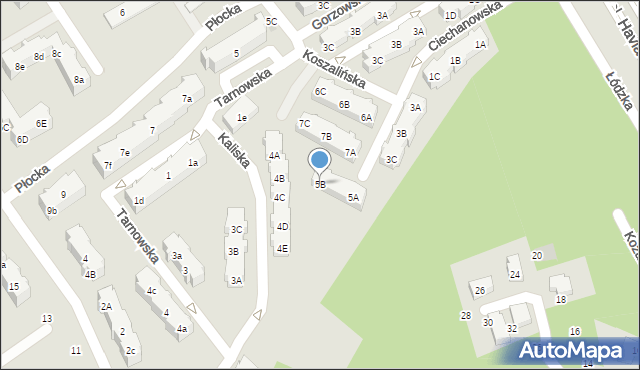 Gdańsk, Ciechanowska, 5B, mapa Gdańska