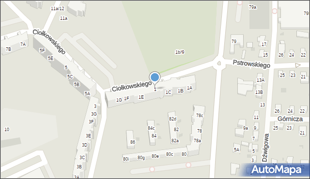 Gdańsk, Ciołkowskiego Konstantego, 1, mapa Gdańska
