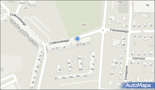Gdańsk, Ciołkowskiego Konstantego, 1C, mapa Gdańska