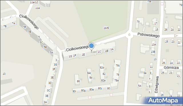 Gdańsk, Ciołkowskiego Konstantego, 1D, mapa Gdańska