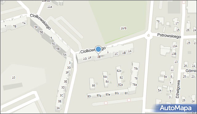 Gdańsk, Ciołkowskiego Konstantego, 1E, mapa Gdańska