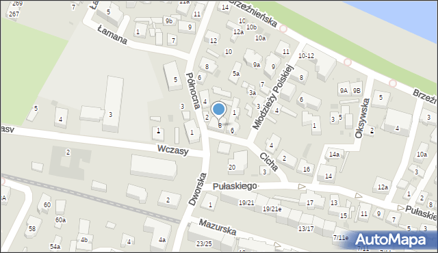 Gdańsk, Cicha, 8, mapa Gdańska