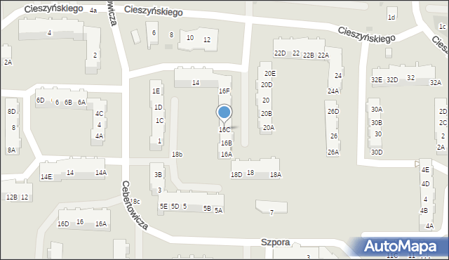 Gdańsk, Cieszyńskiego Władysława, 16C, mapa Gdańska