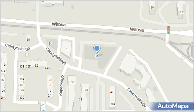 Gdańsk, Cieszyńskiego Władysława, 1a, mapa Gdańska