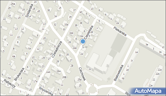 Gdynia, Ciesielska, 7, mapa Gdyni