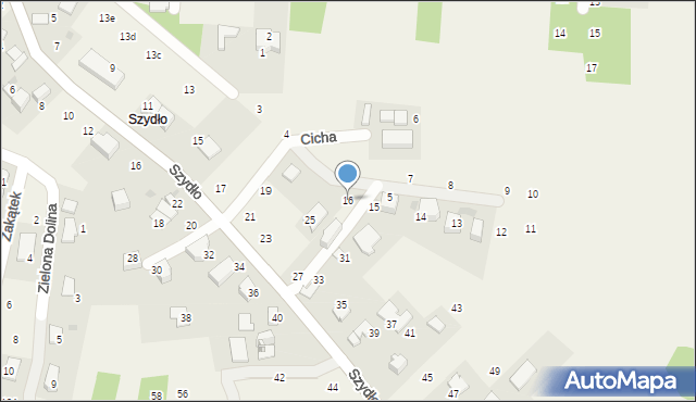 Giebułtów, Cicha, 16, mapa Giebułtów