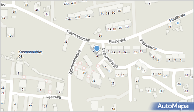 Gliwice, Ciołkowskiego Konstantego, 4, mapa Gliwic