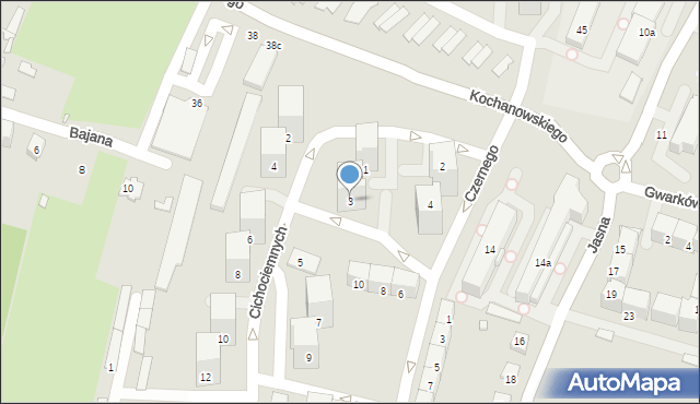 Gliwice, Cichociemnych, 3, mapa Gliwic