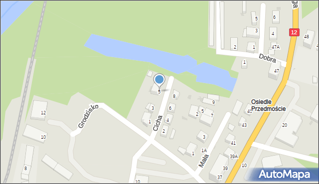 Głogów, Cicha, 5, mapa Głogów