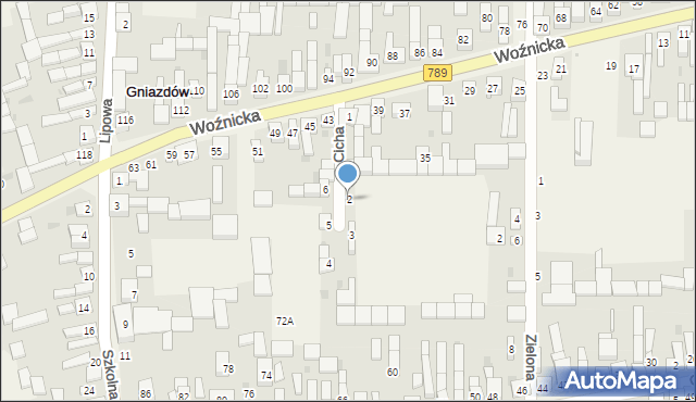 Gniazdów, Cicha, 2, mapa Gniazdów