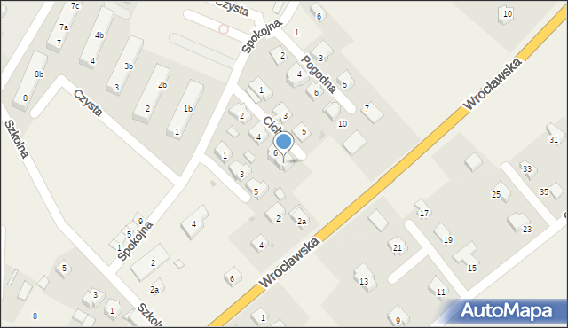 Gniechowice, Cicha, 8, mapa Gniechowice