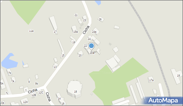 Gniezno, Cicha, 22a, mapa Gniezna