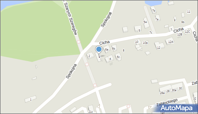 Gniezno, Cicha, 4, mapa Gniezna