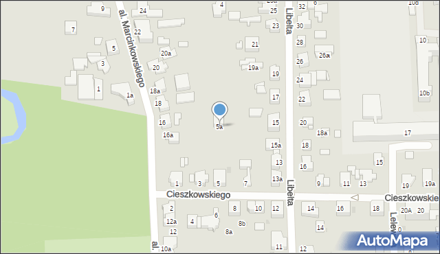 Gniezno, Cieszkowskiego Augusta, 5a, mapa Gniezna