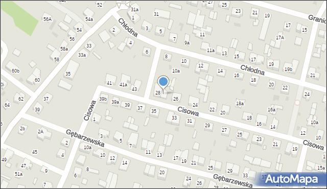 Gniezno, Cisowa, 28a, mapa Gniezna