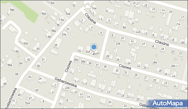 Gniezno, Cisowa, 43, mapa Gniezna
